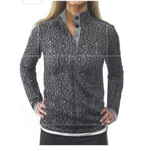 Kavu Lopez Women's Black Floral Henley Thumb Holes